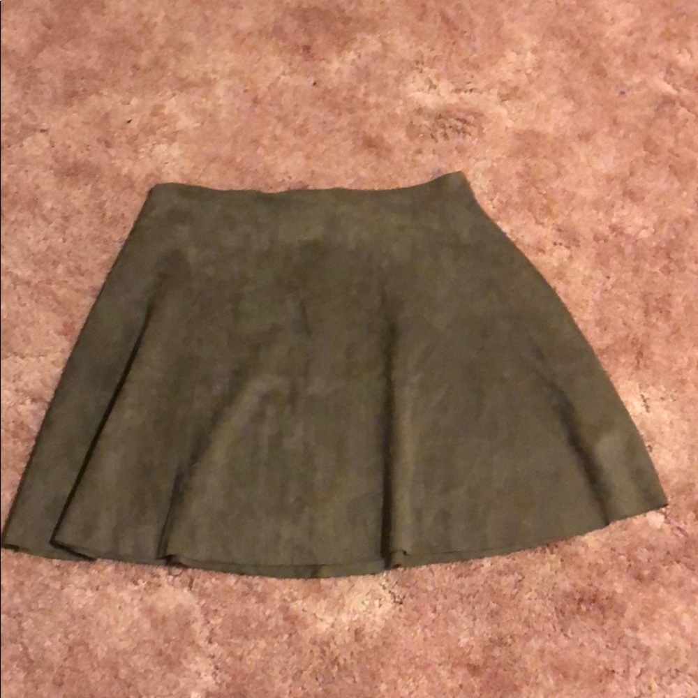 Womens Faux Suede Skater Skirt